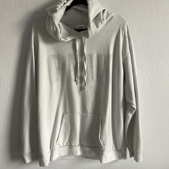 PINK Victoria's Secret Tops - Pink Grey Bling Hoodie